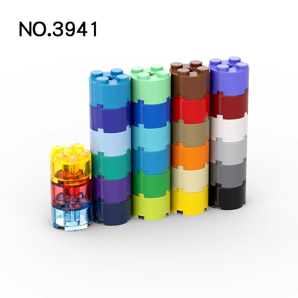 20Pcs MOC Parts 3941 6143 Brick Round 2 x 2 with Axle Hole Compatible Bricks DIY Assmble Building Blocks Particle Kid Toy Gift