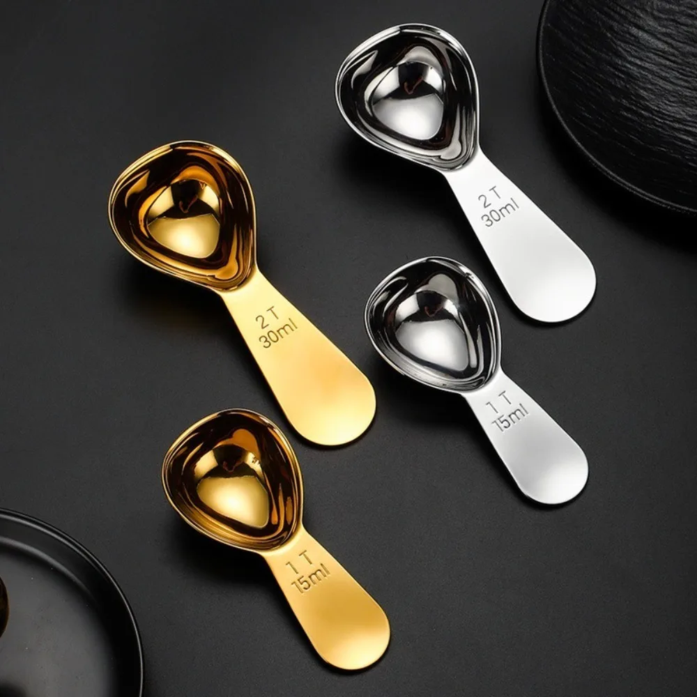 

Durable Stainless Steel Coffee Scoops 1 Tbsp or 2 Tbsp 15/30ml Ergonomic Tablespoon Coffee Bean Measuring Spoons Baking Tools