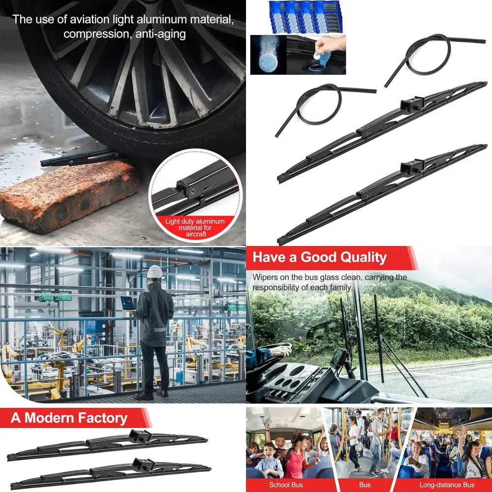 2 قطعة 40 "الشديدة التحمل الزجاج الأمامي السرج جبل ممسحة شفرة استبدال للمنزل الترفيهي RV والحافلة مع 2 المطاط #1
