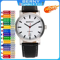 BERNY – montre mécanique et automatique pour homme, marque de luxe, résistante à l'eau, Swiss rail