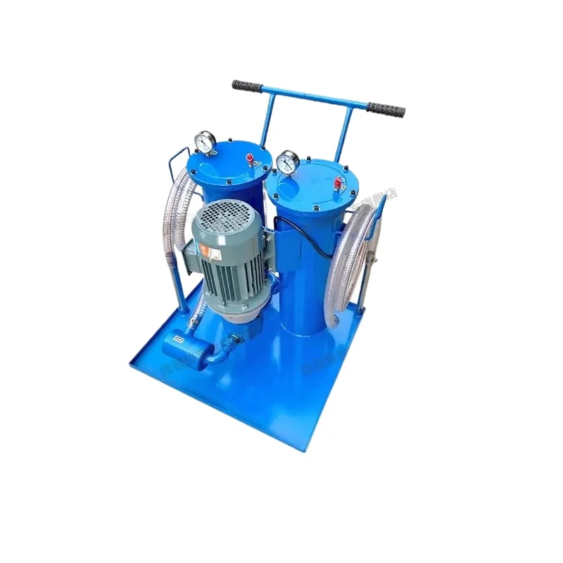 Small industrial oil filter filter Hand push mobile double barrel oil filter truck Oil pumping unit