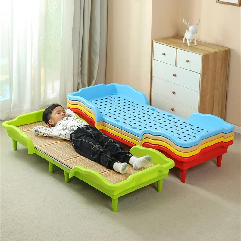 Kindergarten Children's Beds Foldable Thickened Plastic Lunch Bed Home Portable Single Child Beds Simple Children's Furniture