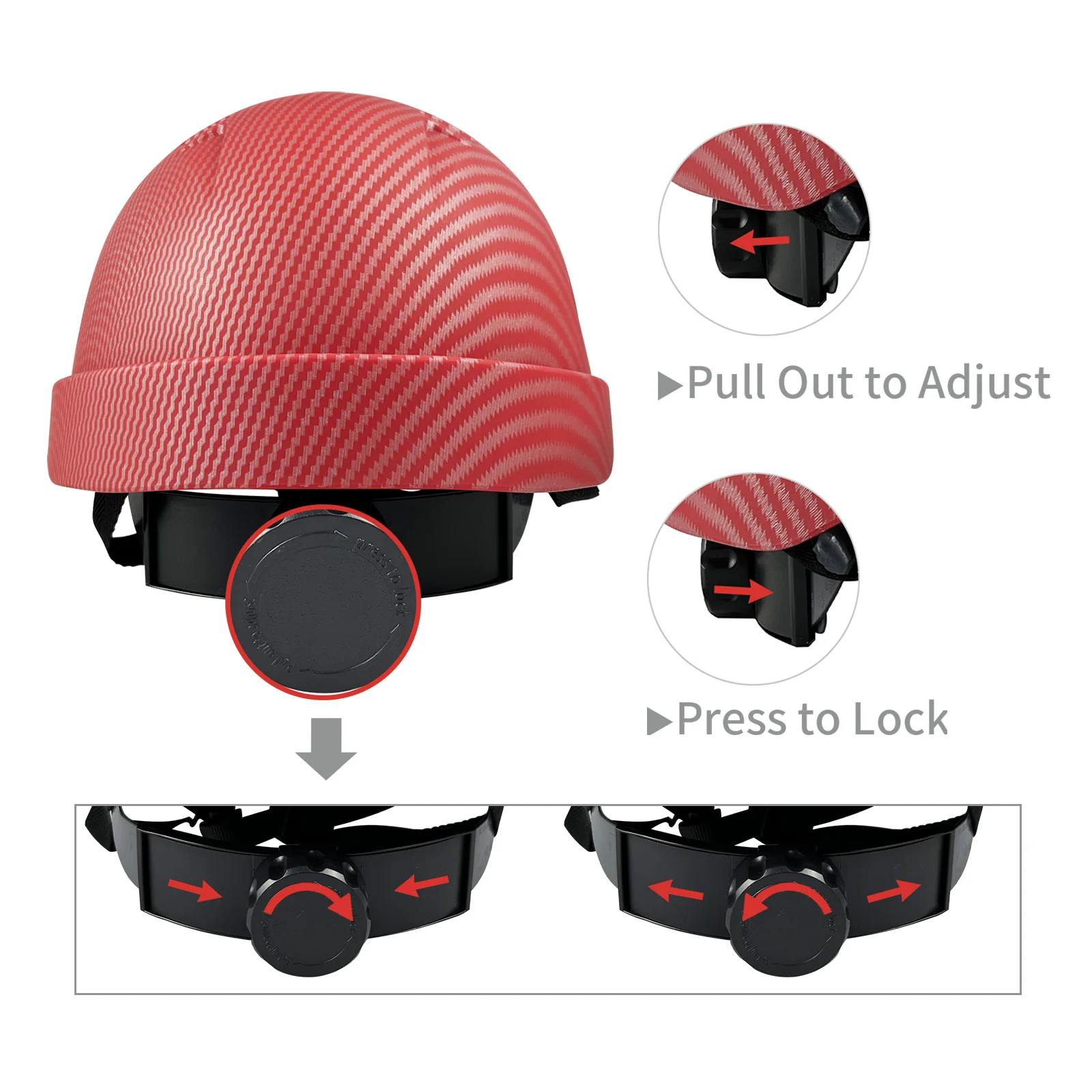 CE Safety Helmet For Engineer ABS Hard Hat For Men Lightweight Vented Industrial Work Head Protection Carbon Fiber Pattern