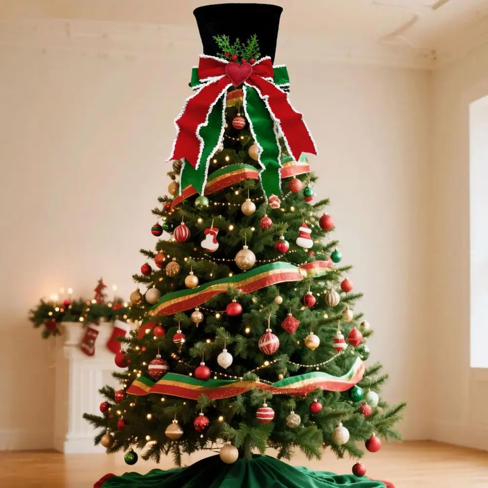 christmas-tree-top-decoration-christmas-tree-topper-whimsical-bow-hat-decoration-festive-xmas-ornament-winter-holidays-home