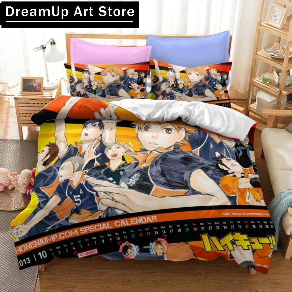 Anime Haikyuu Bedding Set Volleyball Duvet Cover Bed Set Quilt Cover Twin Single Full Queen King Size Boys Adult