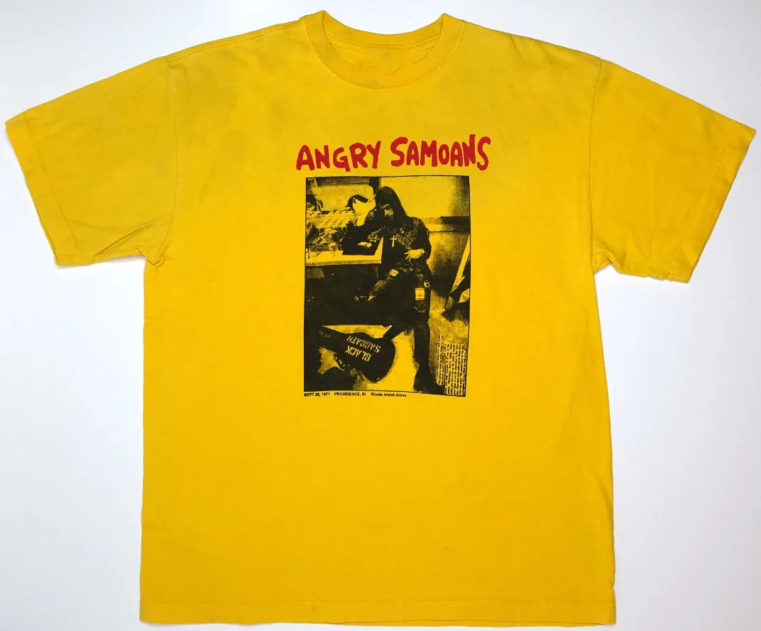 Vtg Angry Samoans Band Tour Concert Heavy Cotton Yellow All Size Shirt AA1420