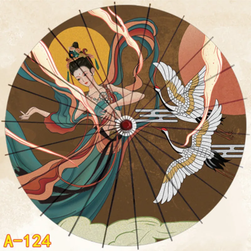 Paraguas de seda de aceite de estilo chino de 84CM, Paraguas antiguo Hanfu de tela para baile femenino, decoración del hogar, Sombrilla clásica