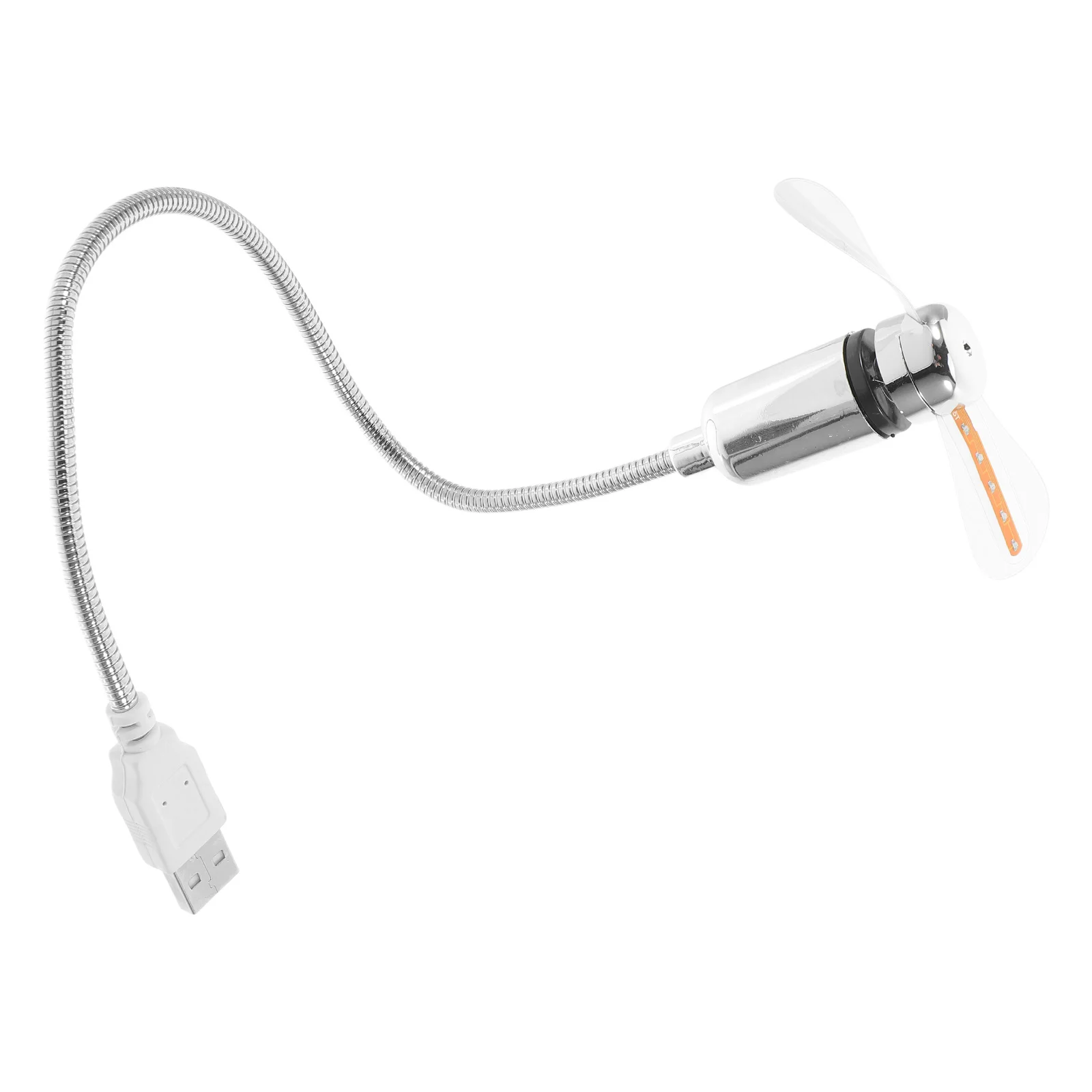 Kipas Mini USB dengan 64 Pola LED Warna-warni Tampilan Melingkar (Perak) Kipas mini USB Kipas LED USB Kipas LED Mini