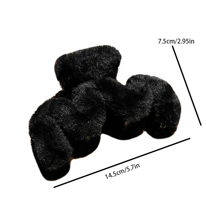 ZYFHTT 14cm/5.51inch Simple Plush Large Hairclip Claw For Women Elegant Shark Clip Fashion Girl Hair Clamp Hair Accessories