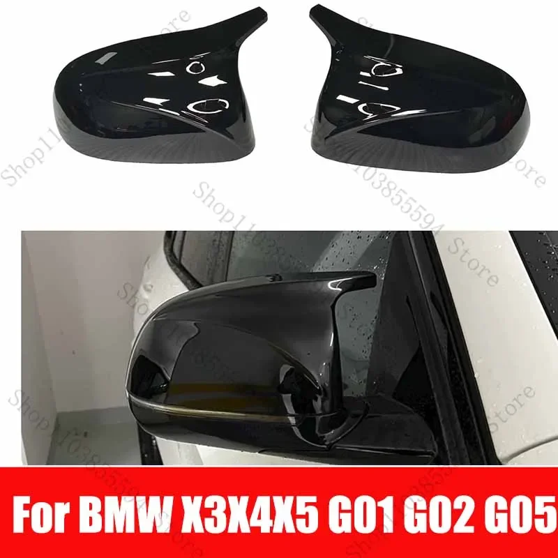 

Replacement Rearview Side Mirror Covers Cap For BMW X3X4X5 G01 G02 G05 car Accessories Carbon Fiber Gloss