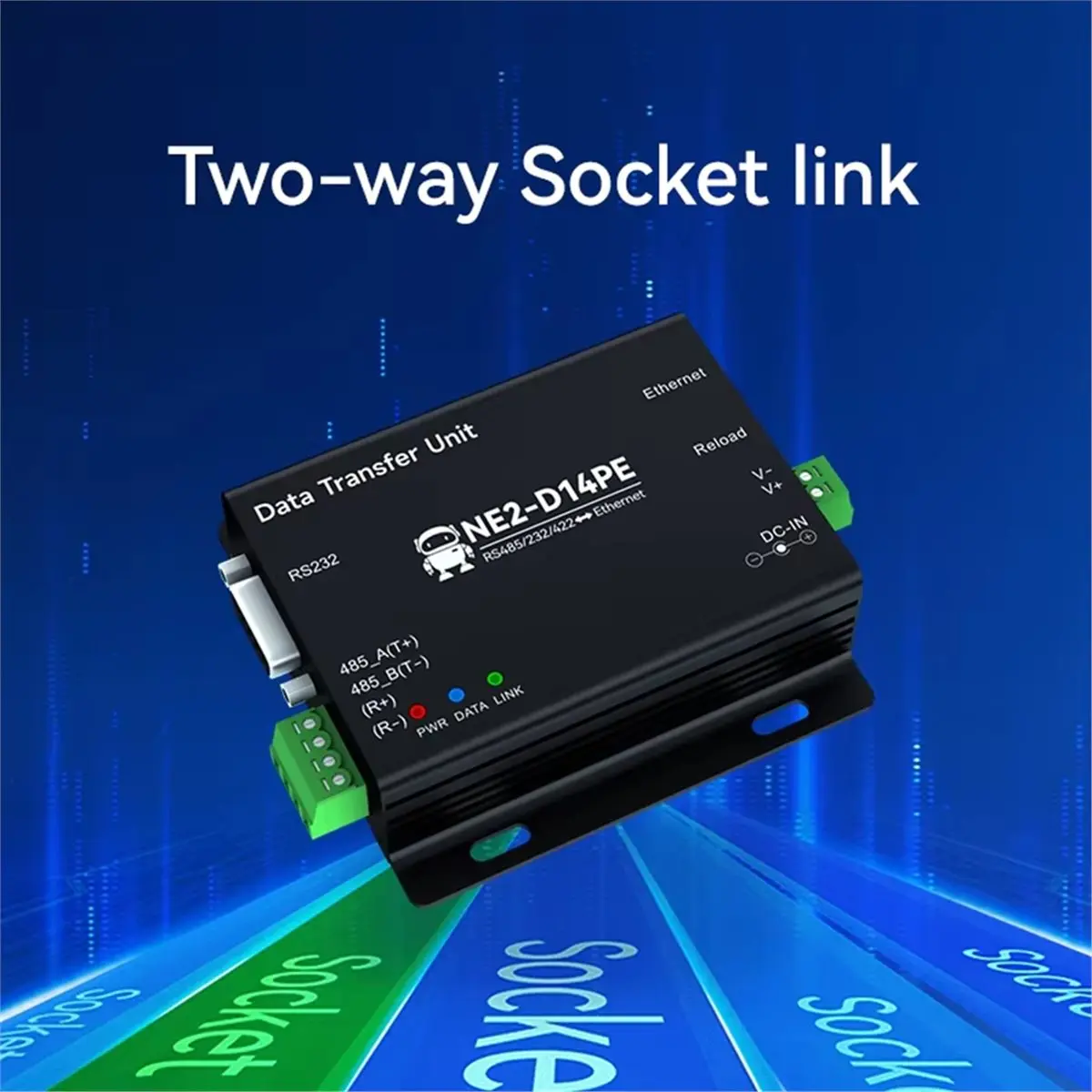 RS485/232/422 to Ethernet Serial Server Modbus Gateway CDSENT NE2-D14PE POE Power Signal Isolation for UDP MQTT HTTP