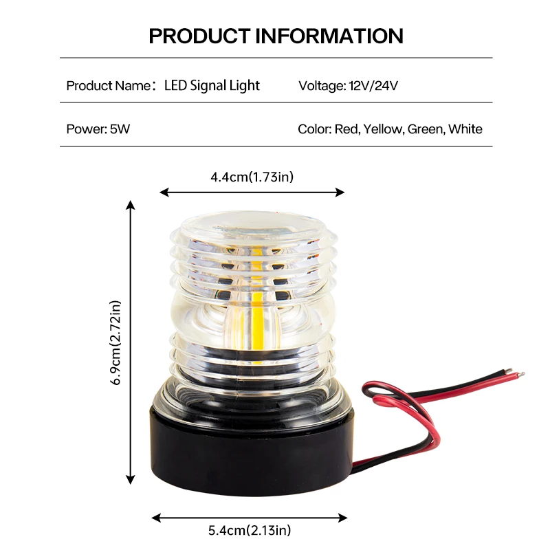 Luzes LED para Portos Marítimos e Lados Esquerdo e Direito, Luzes Laterais para Iates, Luzes de Navegação para Barcos, Luzes Laterais de Canal, Luz de Sinalização