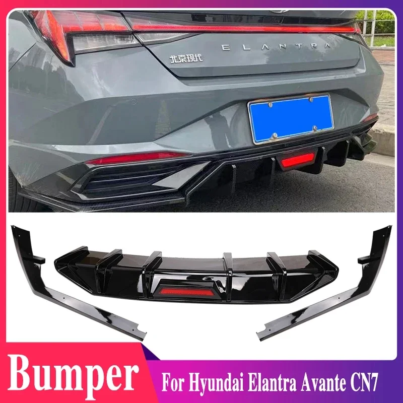 New！ For Hyundai Elantra Avante CN7 rear bumper lip spoiler diffuser body modification parts 2020 2021 2022