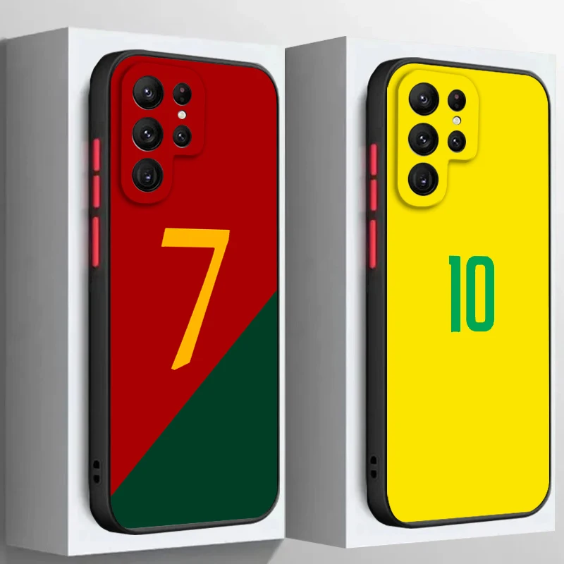

Football Stars No.10 7 Art Frosted Translucent For Samsung Note 20 A35 A03 A54 A31 A22 A34 A14 A24 A04 A55 5G Back Phone Case