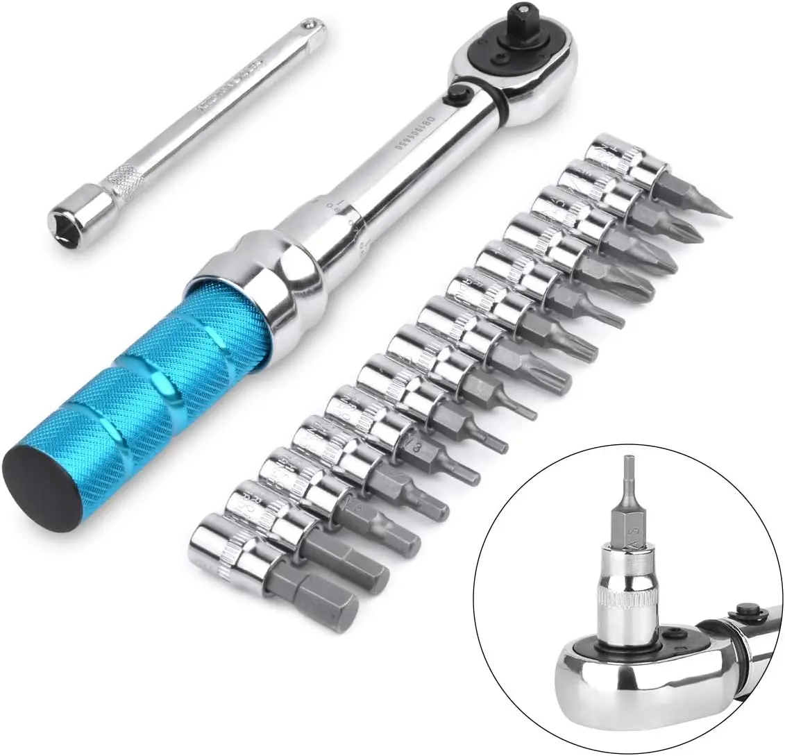 Bike Torque Wrench Set 15Pcs 1/4