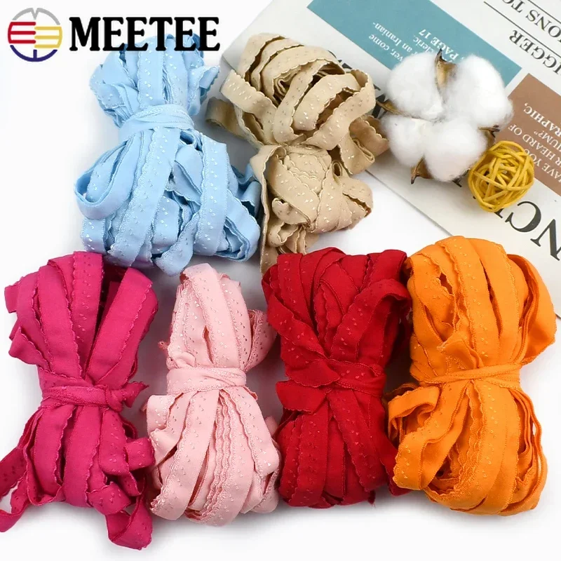 5/10/20M 11mm Lace Rubber Bands Underwear Strap Elastics Rope for Bra Clothes Double Fold Stretch Tape DIY Sewing Accessories