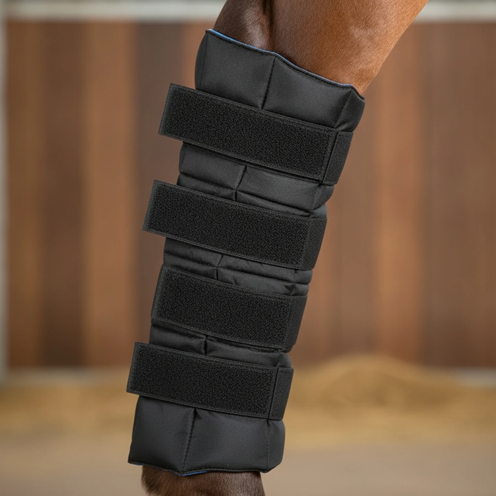 Horse Leg Ice Wrap Adjustable Horse Ice Packs Cooling Wrap with Elastic Straps Padded Secure for Horses, Post-Workout Recovery