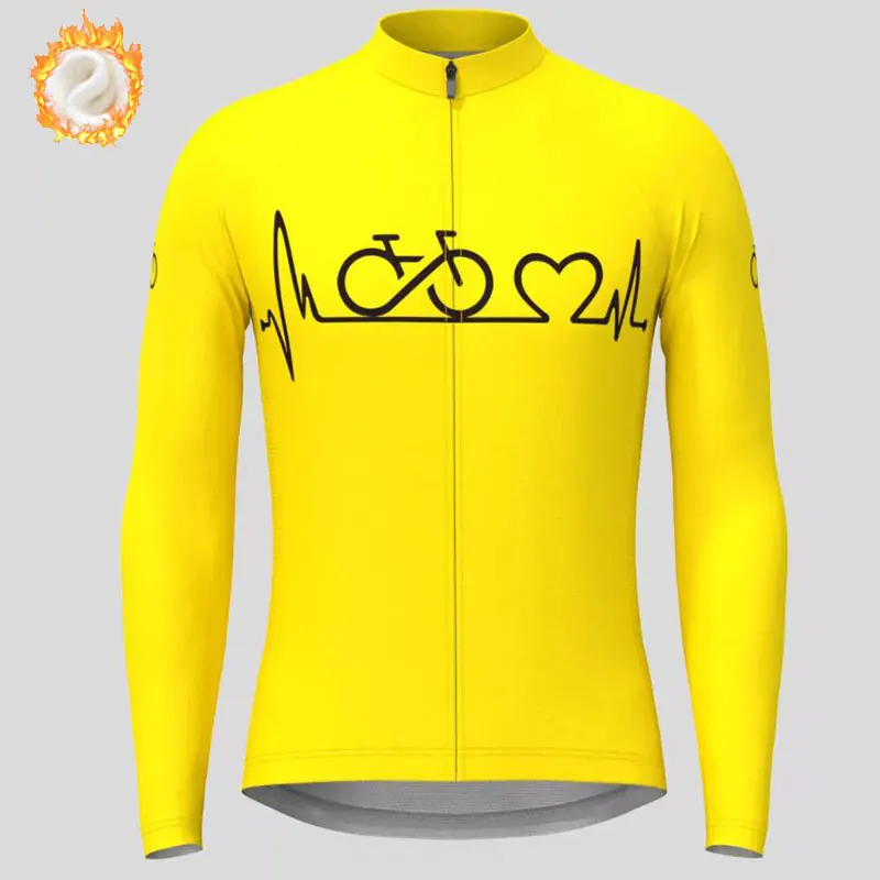 2022 Team Winter Cycling Jersey Men\'s Thermal Fleece Bicycle Clothing MTB Long Sleeve Warm Tops Road Bike Outdoor Sports Jacket