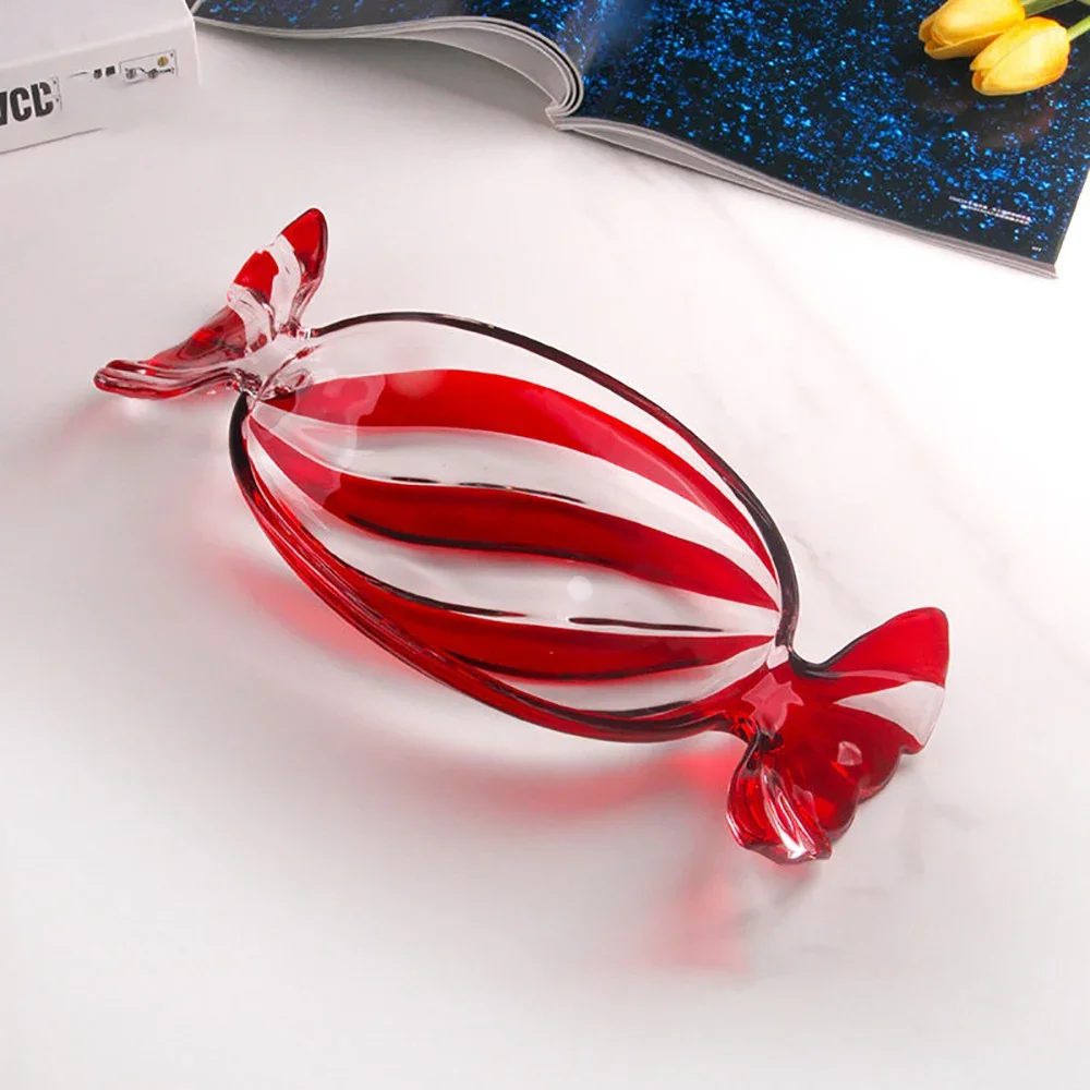 Creative Sugar Shape Glass Plate Contrast Color Delicate Transparent Homehold Dinnerware Afternoon Tea Cake Dessert Fruit Plates