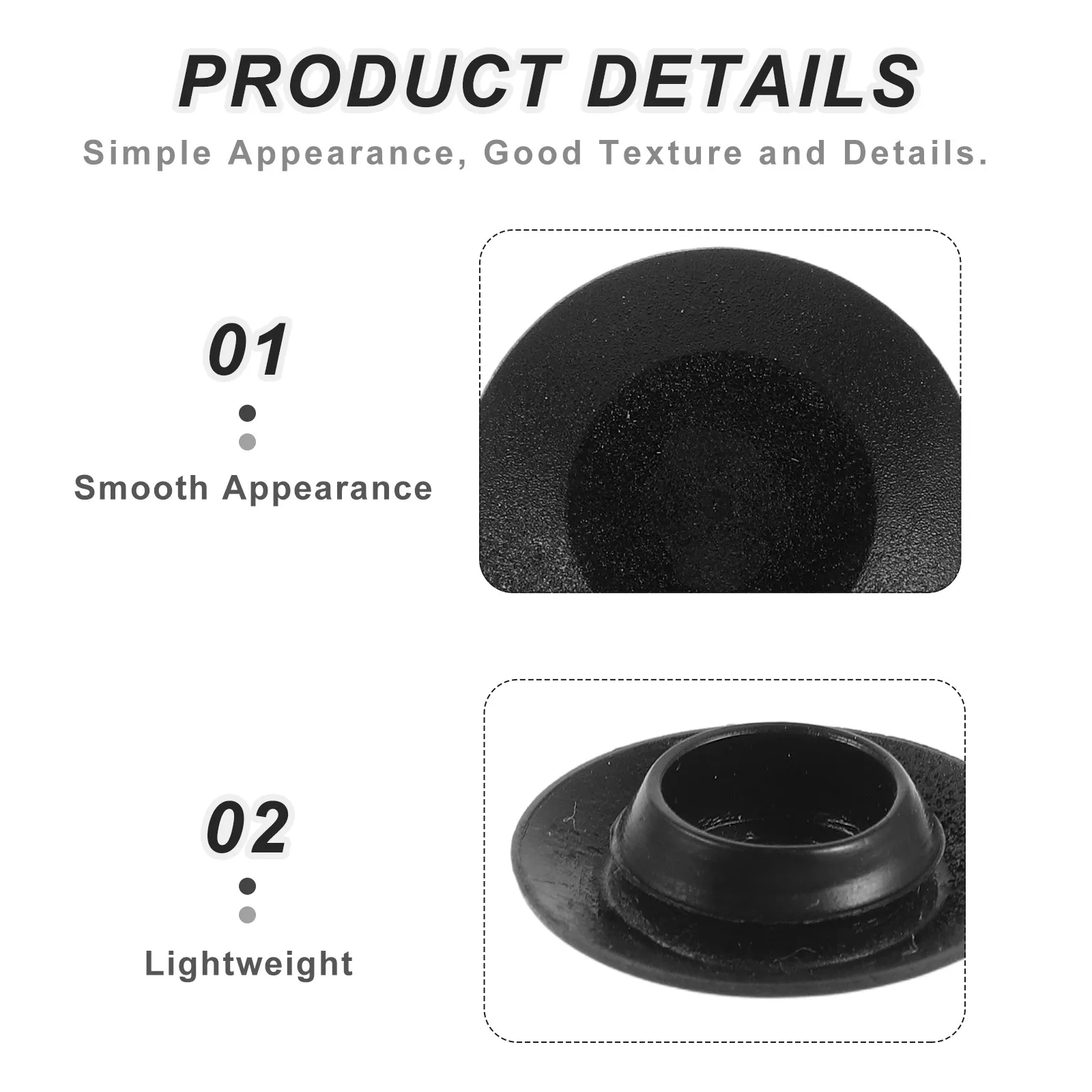 50Pcs Black Round Hole Stopper Plugs 12.5-13.3mm Automotive Sealing Covers for Car Door Bumper Panel Dust Moisture Protection