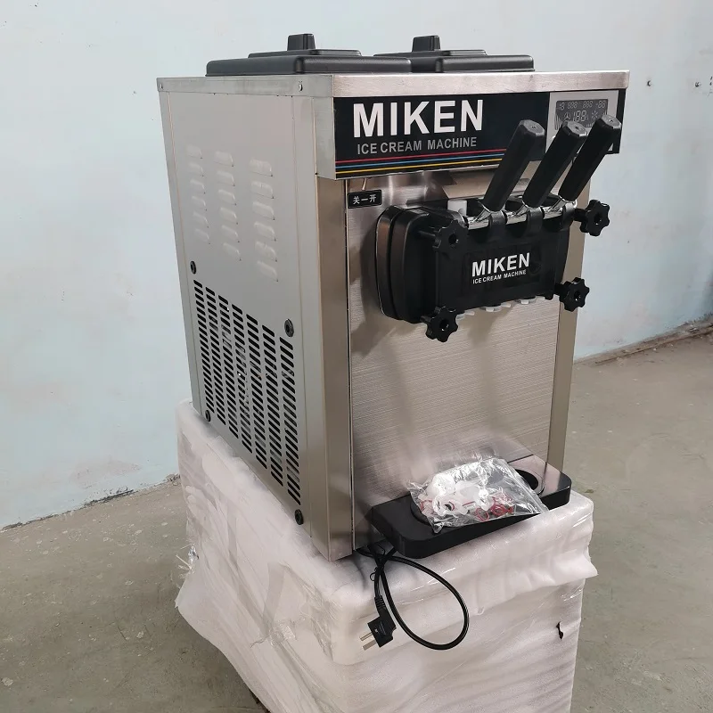 32L/hora Mini Função de Pré Refrigeração Sistema Duplo Doce Cor Mesa Máquina de Sorvete Macio