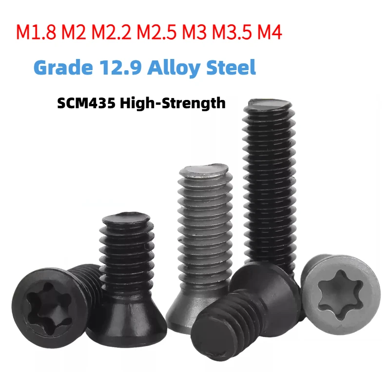 Grade 12.9 Alloy Steel Black/Gray CNC Insert Torx Screw for Replaces Carbide Inserts CNC Lathe Tools holder SCM435 High-Strength