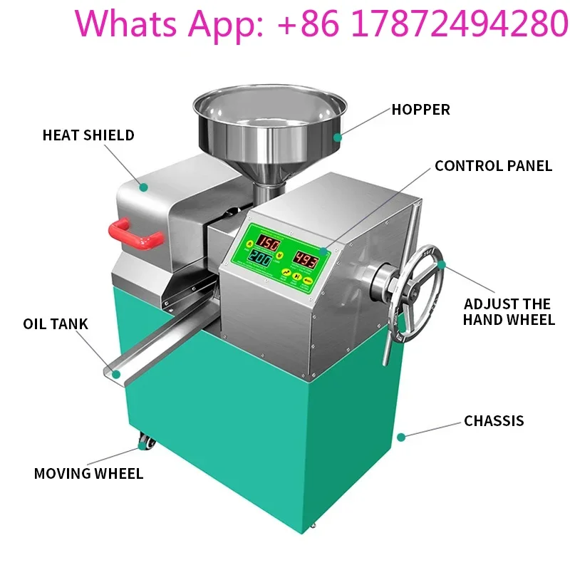 Small Commercial Intelligent Oil Press Machine P10 Automatic Stainless Steel 220V/110V 2000W 9-15KG/H