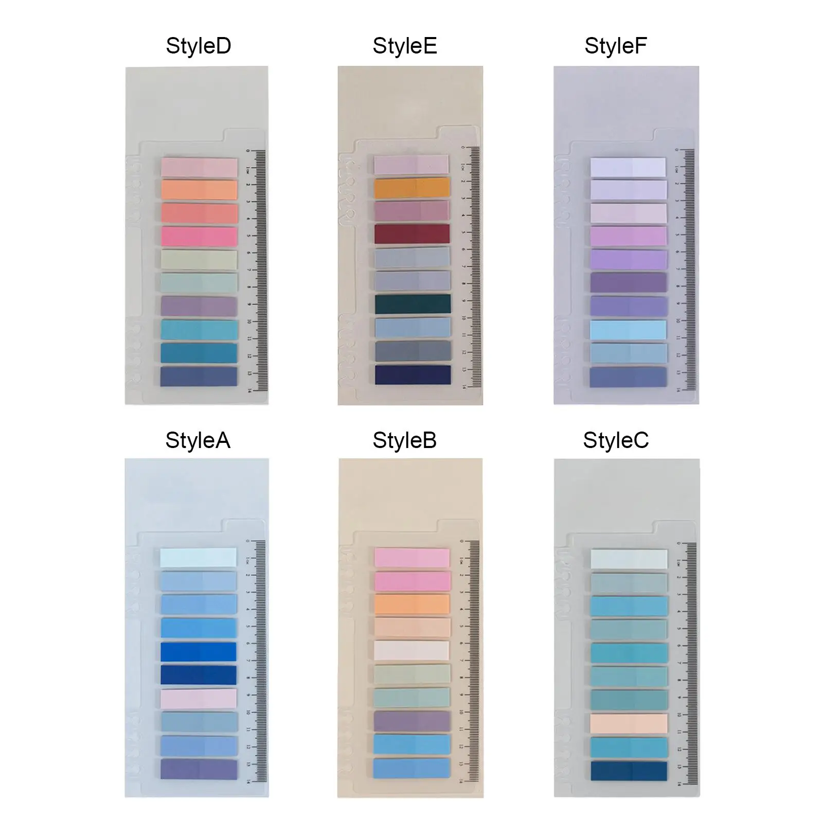 علامات تبويب الفهرس مع ملاحظات قراءة قابلة لإعادة تعيين المسطرة للكتب التوضيحية اللزجة