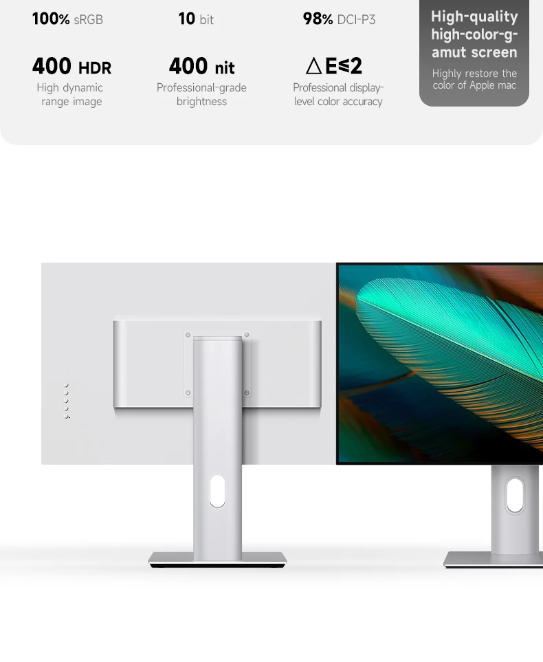 27" 4K 60Hz legering computermonitor IPS paneel volledig scherm DCI-P3 98% |   voor Work Gaming Design behuizing van metalen materiaal
