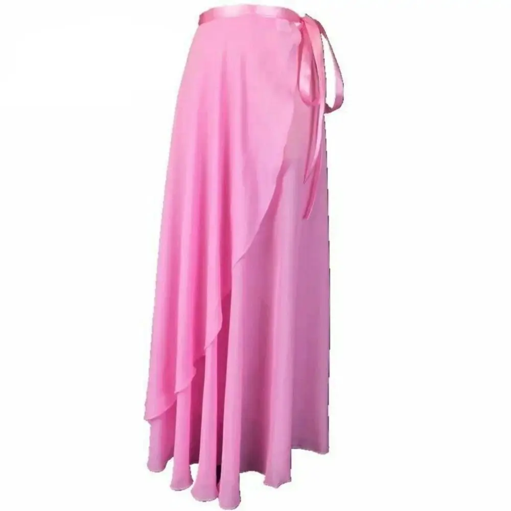 ربطة عنق طويلة تنورة الباليه فستان الرقص التفاف وشاح الجنية الباليه توتو تنورة لون نقي اكسسوارات الرقص أزياء رقص تنورة