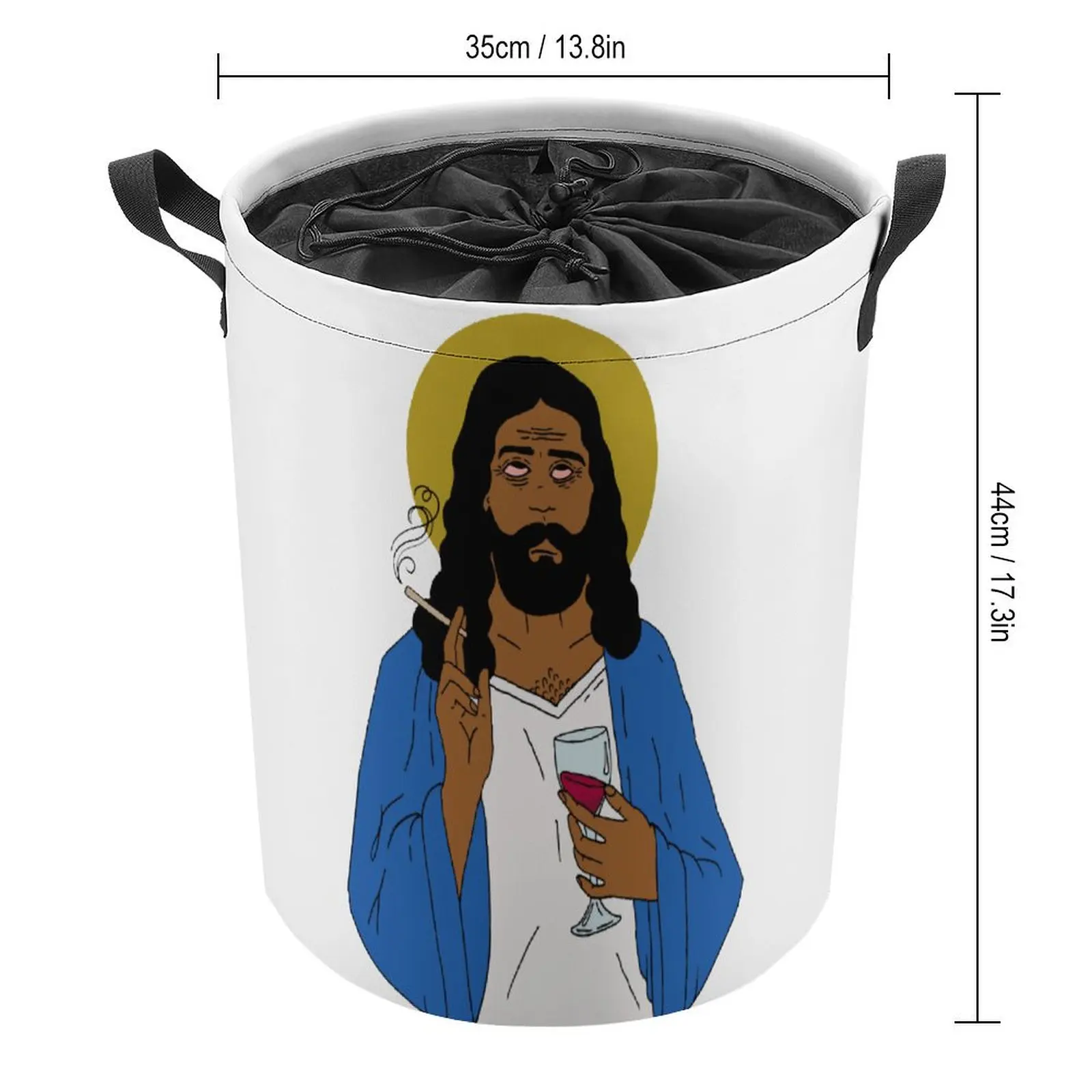 Emotionally Exhausted Intoxicated Jesus Women's T-Shirt Laundry Basket Storage Bins Large Capacity Graphic Vintage Staying Books