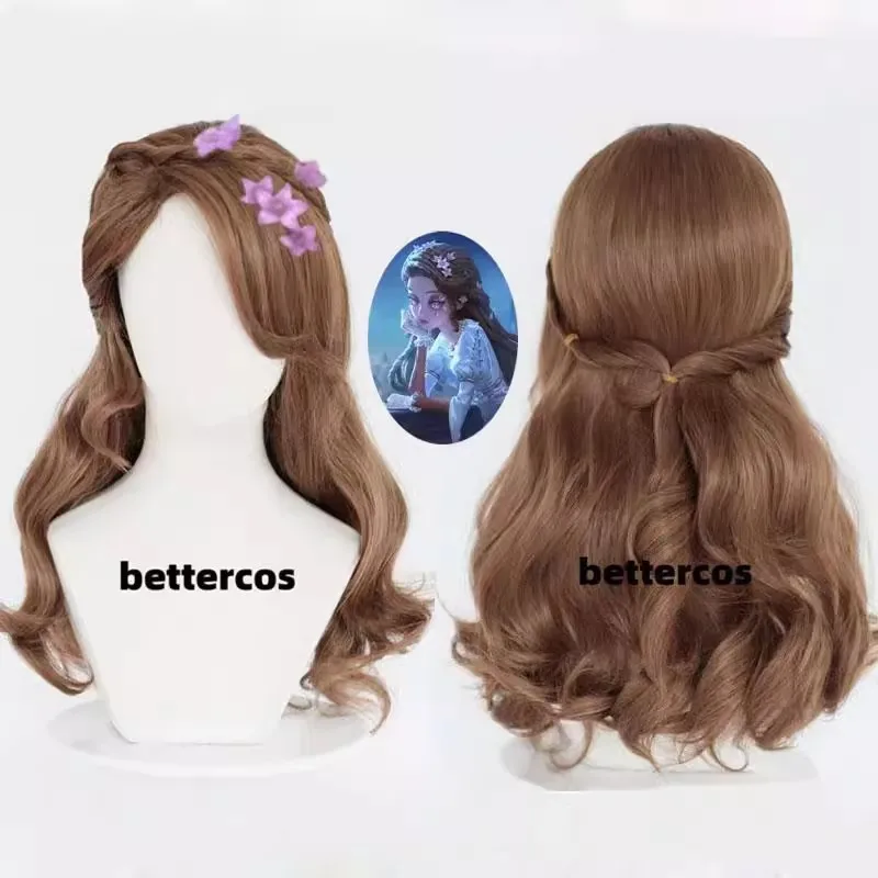 Juliet Cosplay Wig Game Identity �� Long Curly Linen Brown Wig Cosplay Anime Cosplay Wig Heat Resistant Synthetic Wigs
