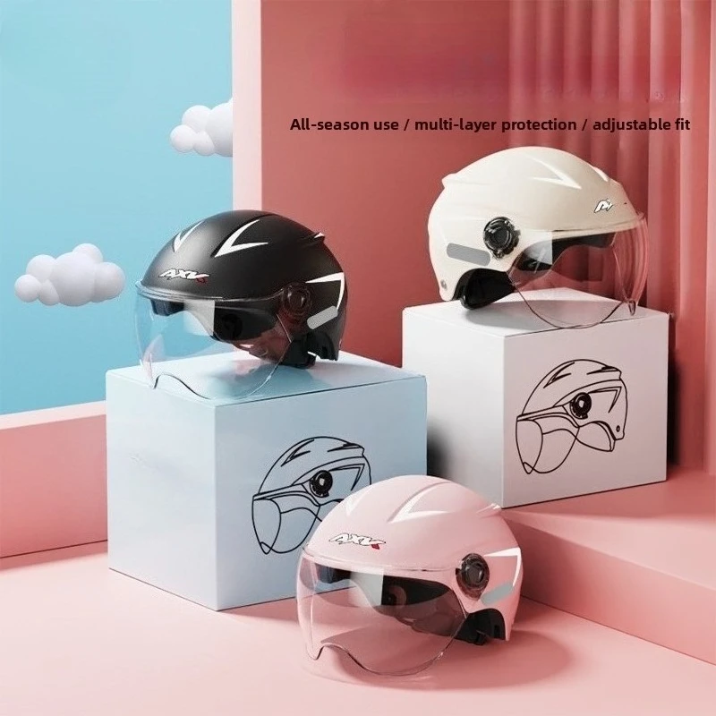 

Электрический мотоциклетный шлем для мужчин и женщин, летний солнцезащитный полушлем, крутая шляпа нейтрального безопасности Four Seasons