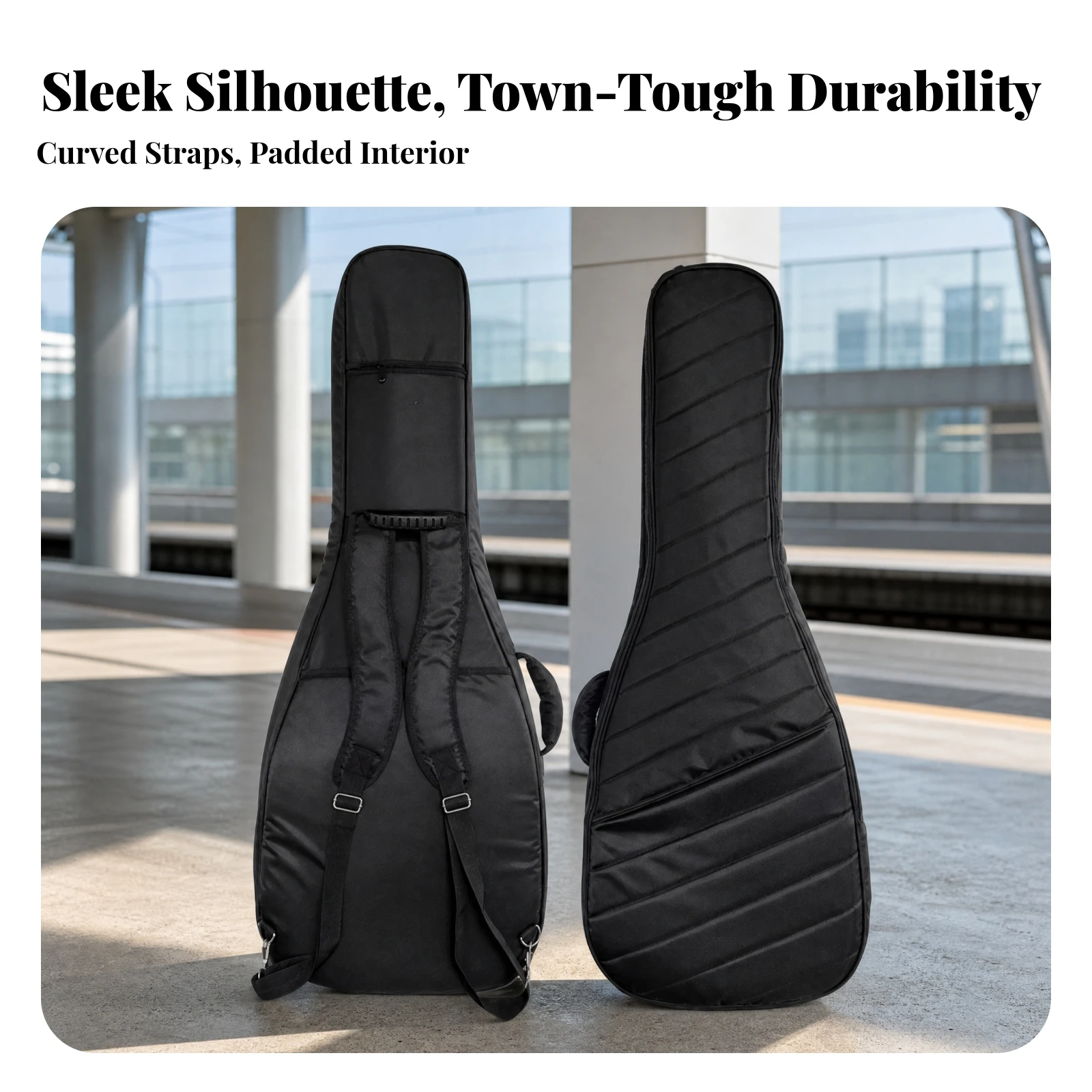 Guitar Gig Bag with Storage Pocket Portable Guitar Gig Bag Reinforced Soft for Music Students, Travel, Rehearsals
