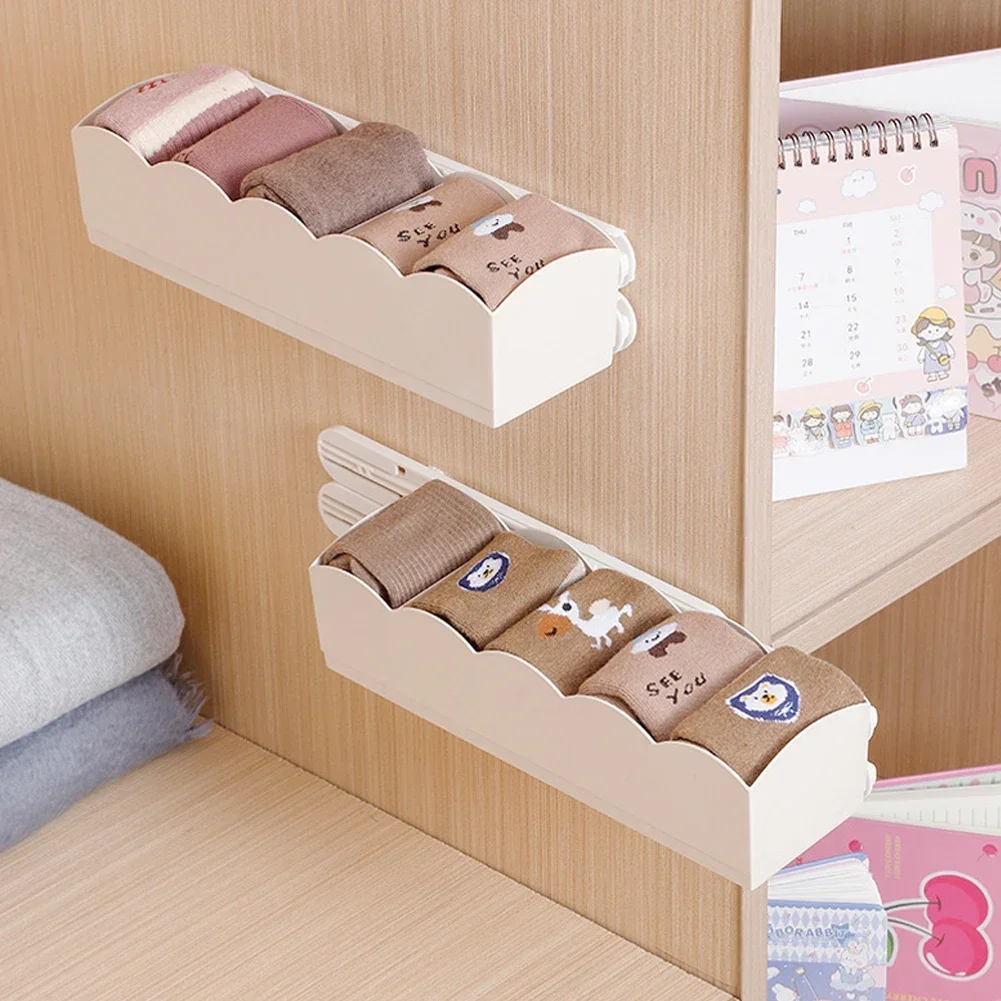 2PCS Home Storage Rack Track Closet Slide Home Kitchen Bedroom Storage Accessories Pullout Track Drawer Basket Pull Rail Slides