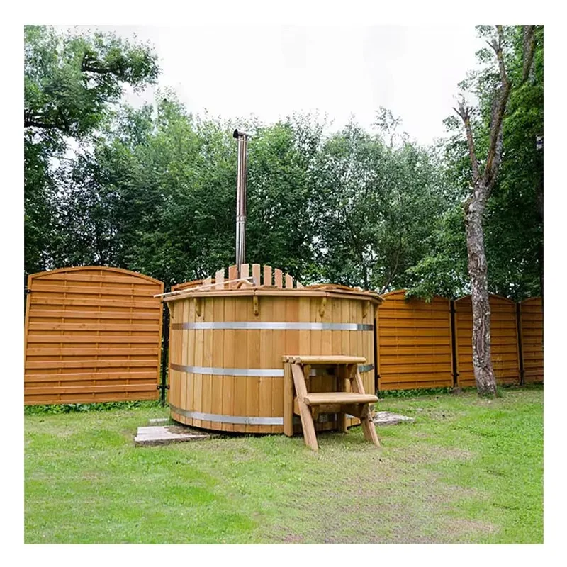 Outdoor Cedar Wooden Heater Barrel Luxury Cedar 3 Person Spa Hot Tub