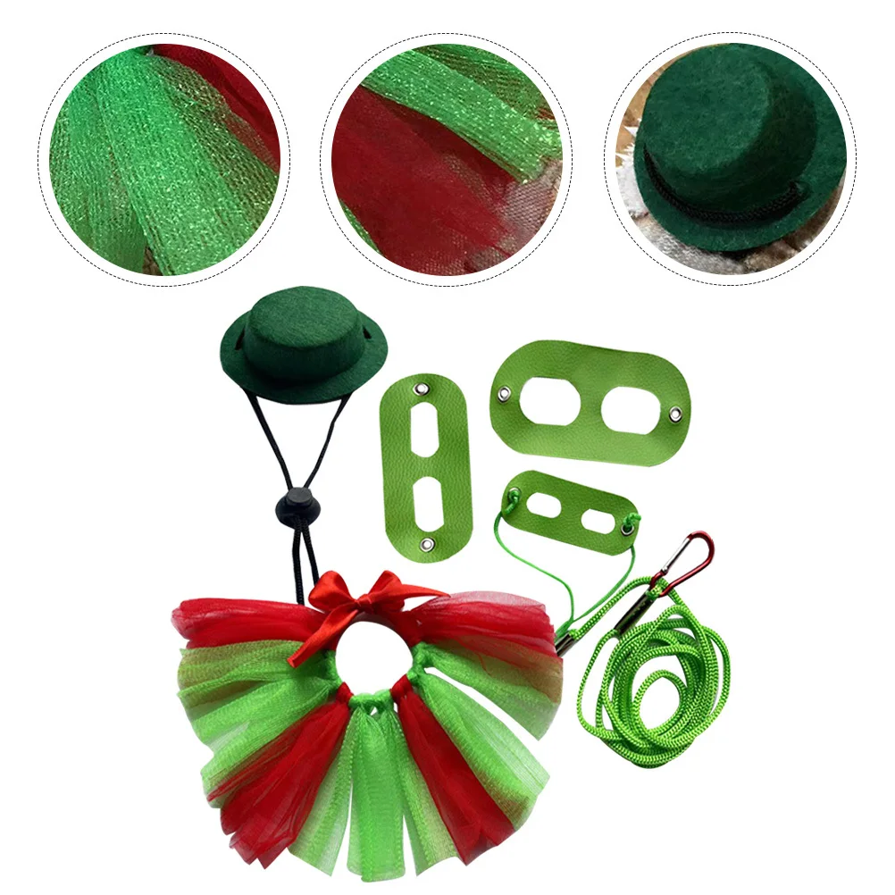 

1Set Reptile Harness Leash Christmas Style Lizard Traction Rope Adjustable Bearded Dragon Leash Xmas Pet Gear Lizard Harness Kit