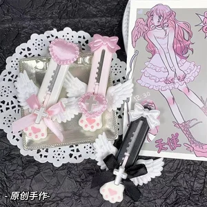 Faca de utilidade pata gato bonito, estilo adorável asa bowknot, cortador de caixa aberta, abridor de envelope de carta, material escolar e de escritório 10 principais vendas canivete girl - №7