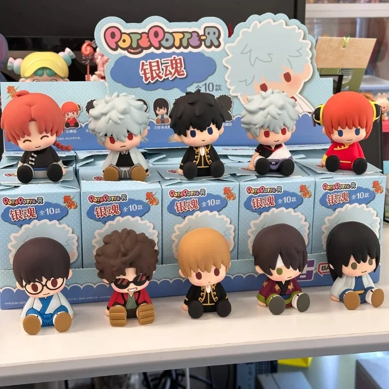 

New Genuine Potepotte-R Gintama Drip Glue Sitting Blind Box Kagura Anime Figures Doll Classic Comics Peripheral Trendy Toys Gift
