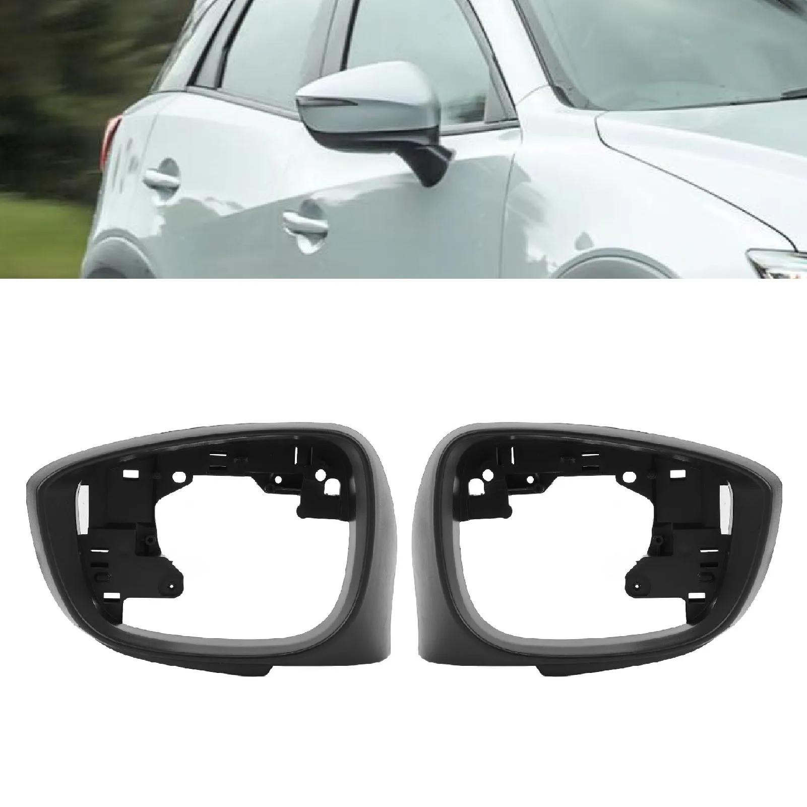 Car Door Wing Mirror Frame Shockproof Scratch Proof Long Durability Side Mirror Cover Frame Stylish Easy To Install for CX‑3 CX5