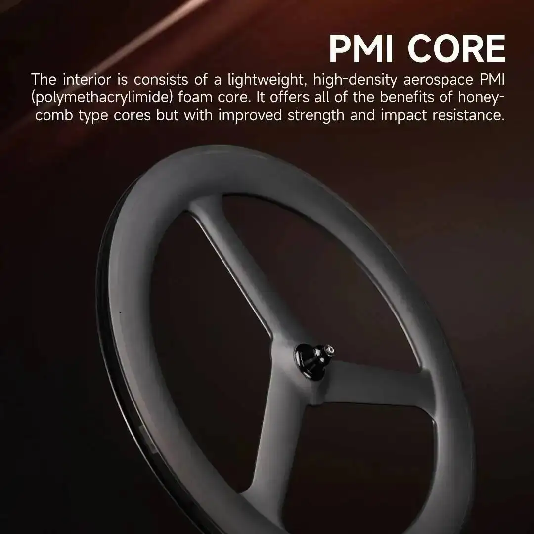 ELITEWHEELS 700c Crabon Tri Spoke Wheelset Tubeless Tubular For Road V  Track Triathlon Time Trial  Carbon Wheels