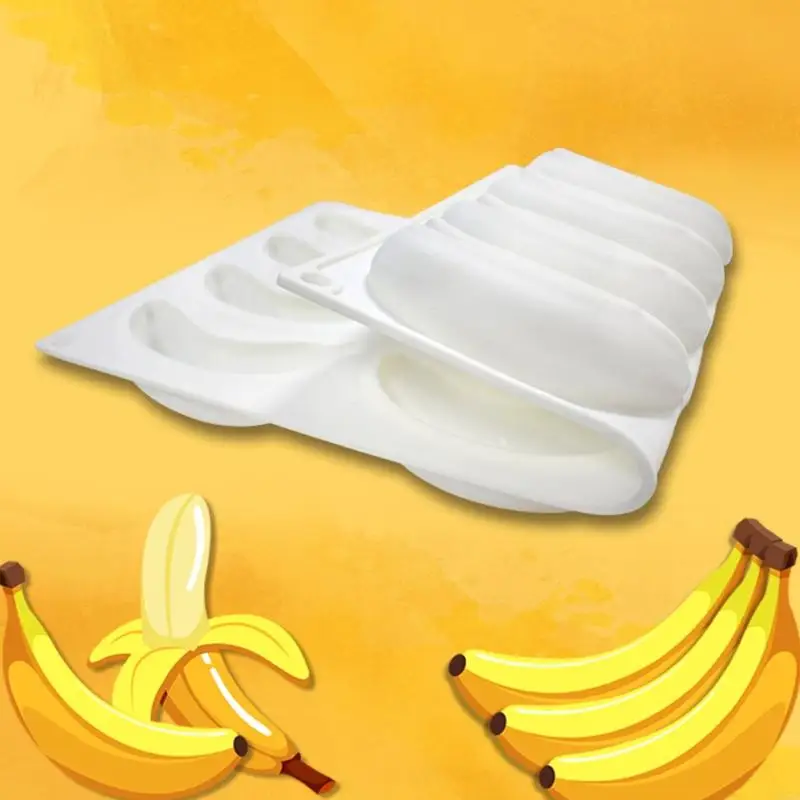 367A 12 Cavity 3D Banana Silicone Mold for Baking Chocolate Mousse Cake Ice Cream Dessert Pastry Mould Decorating Tools