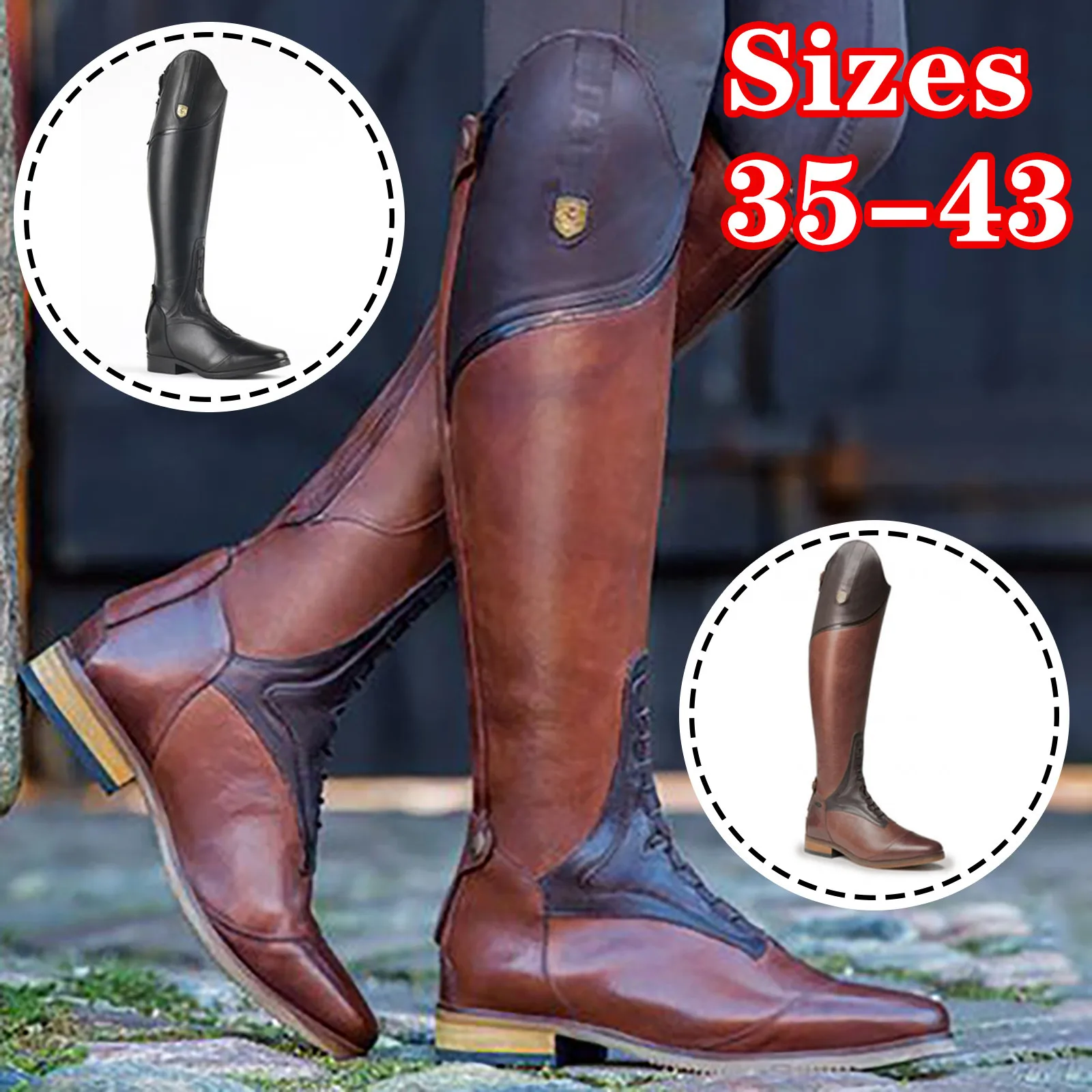 Equestrian Boots Genuine Leather Professional Horse Riding Sports Training High Top Knight Boots Wear-Resistant Competition image 2