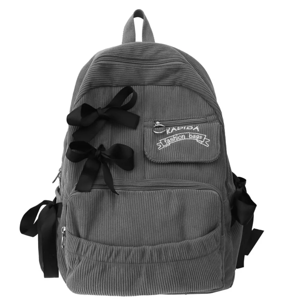 

Портативный студенческий рюкзак с бантиком, плиссированный школьный рюкзак большой вместимости, рюкзак с регулируемыми бантами