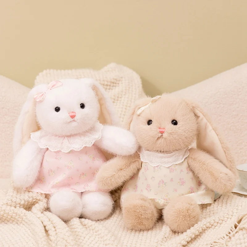 Kawaii เจ้าหญิงกระต่าย Plush ของเล่นนุ่มยาวสีขาวหูกระต่ายตุ๊กตาสัตว์เด็ก Sleeping Companion สาวของขวัญวันเกิดตกแต่งห้อง