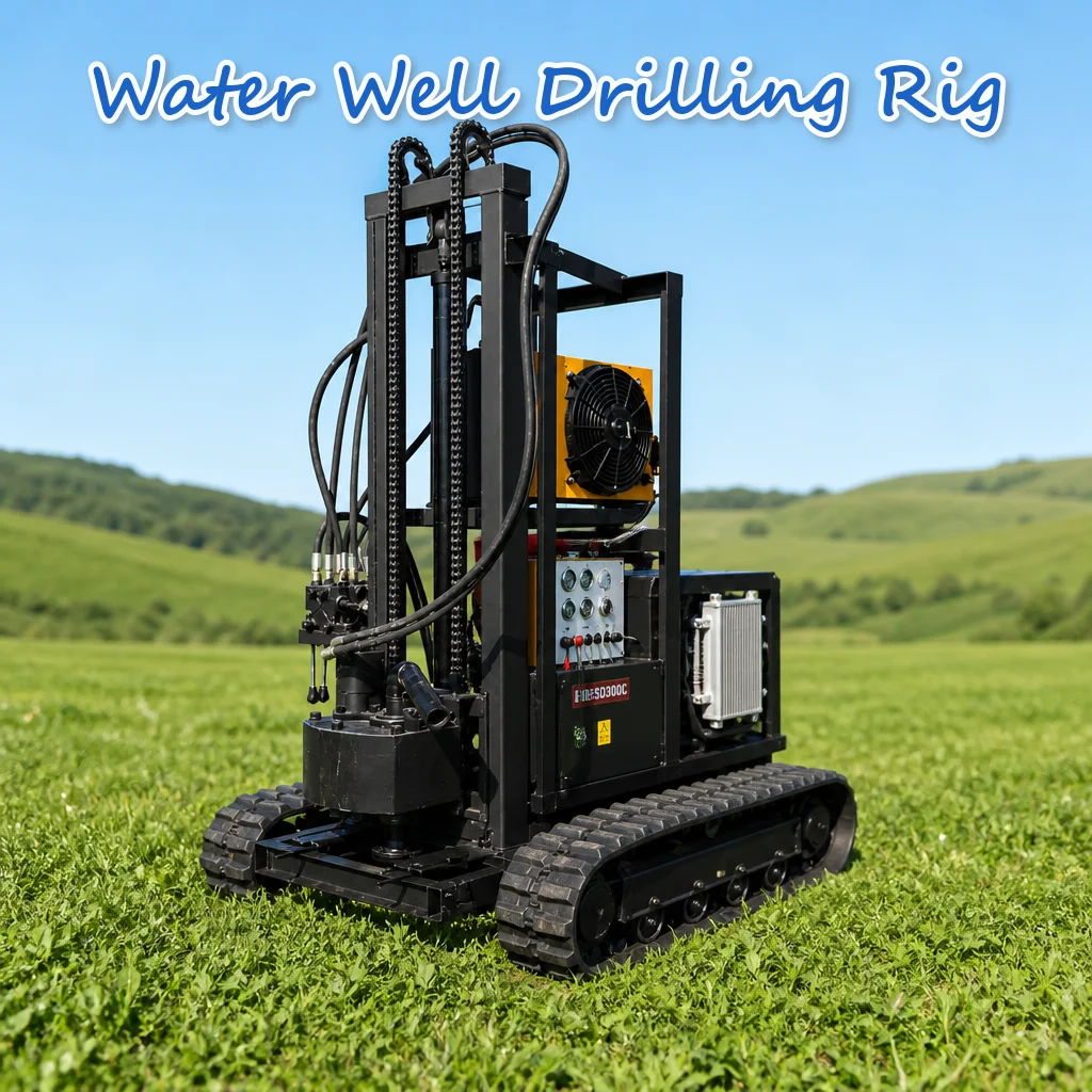 Customized Tracked Well Drilling Rig Powered by Diesel 22HP to 35HP Class Hydraulic Operated Easy to Move Strong Output