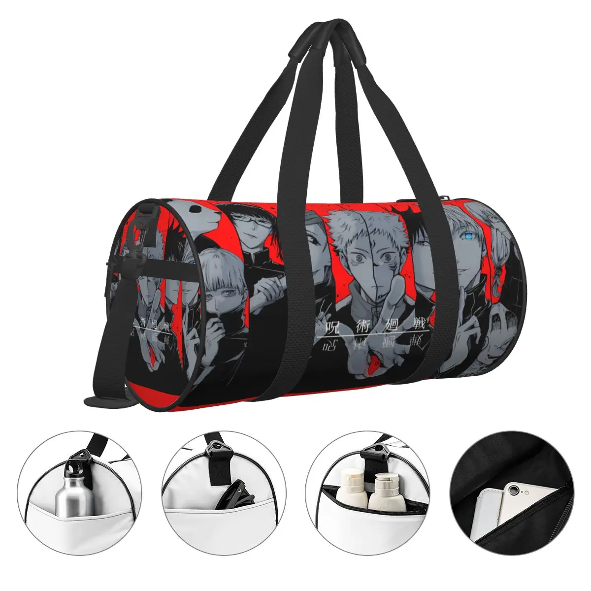 Bolsa de gimnasio de Anime Satoru Gojo para hombres, bolsas deportivas de entrenamiento japonés personalizadas con zapatos, bolsa de Fitness