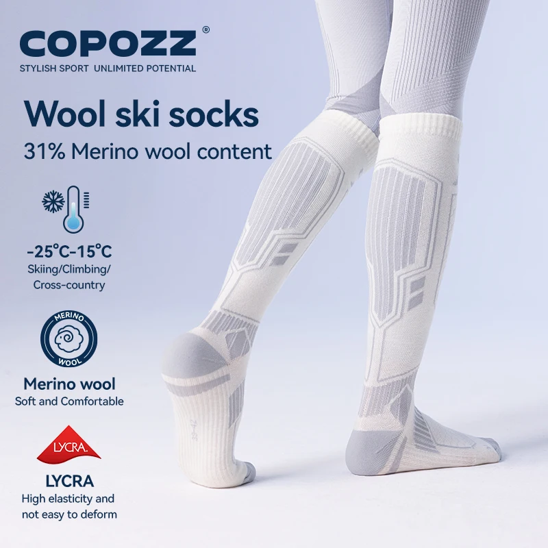 COPOZZ New Winter Ski Socks Men Women Thermal Merino Wool Long Ski Socks Snowboard Cycling Skiing Soccer Socks Thickened Sock - view 4
