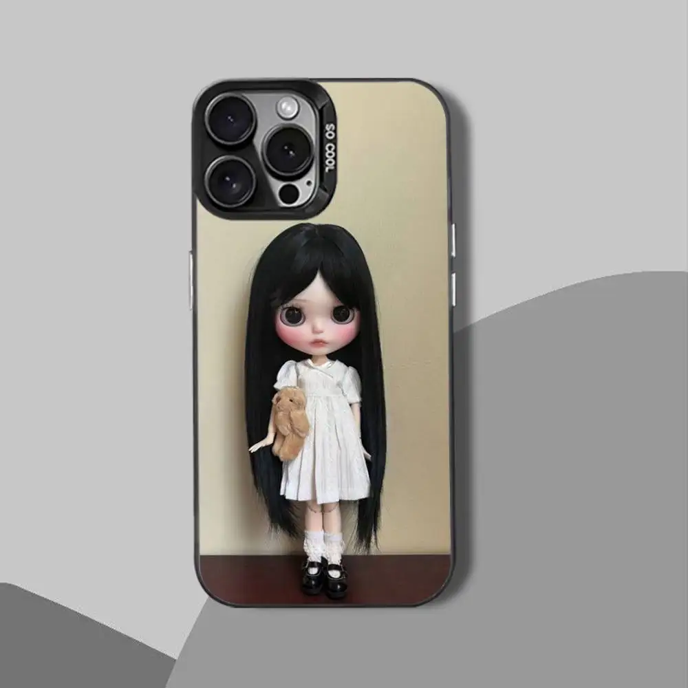 Capa de telefone fofa d-doll B-Blythe-es para iPhone 15,17,12,14,13,16,11, Mini, Max, Air, Plus, Pro, E Matte Protect Cover preta
