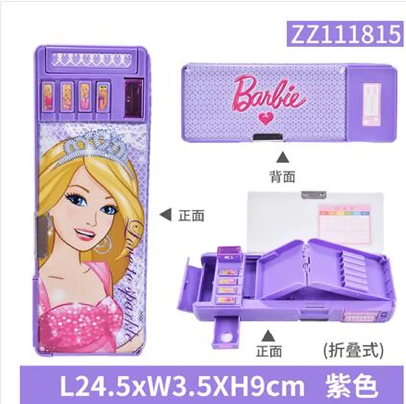 Barbie Decompression Pencil Cases Kawaii Multi-function Pen Case School Supplies Stationery Cartoon Two-sided Pencil Box Boys